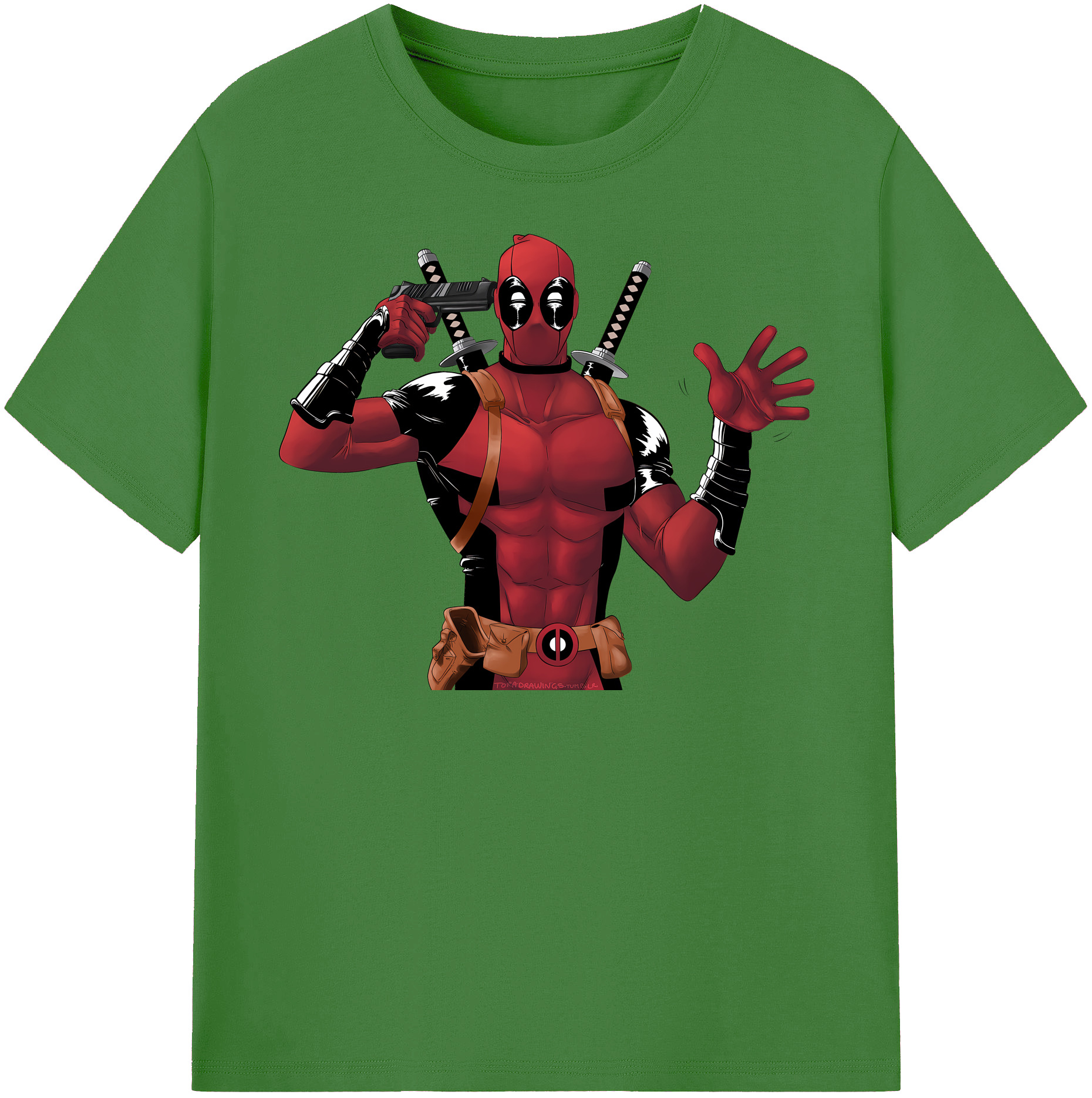 （画像用） Deadpool デッドプール レディースカジュアルプリントTシャツ（綿100％）